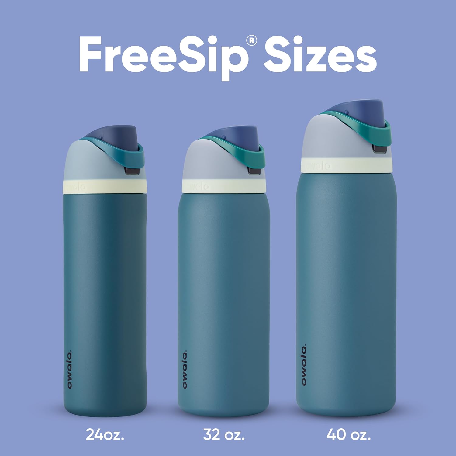 Owala FreeSip Insulated Stainless Steel Water Bottle with Straw, BPA-Free Sports Water Bottle, Great for Travel, 24 Oz, Denim - Image 2