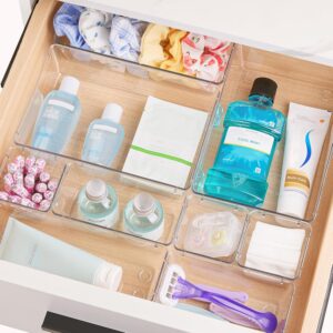 25-Piece Clear Drawer Organizer Set for Bathroom, Kitchen & Office
