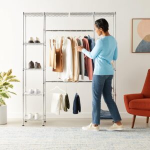Expandable Wardrobe Organizer with Shelves for Small Apartments
